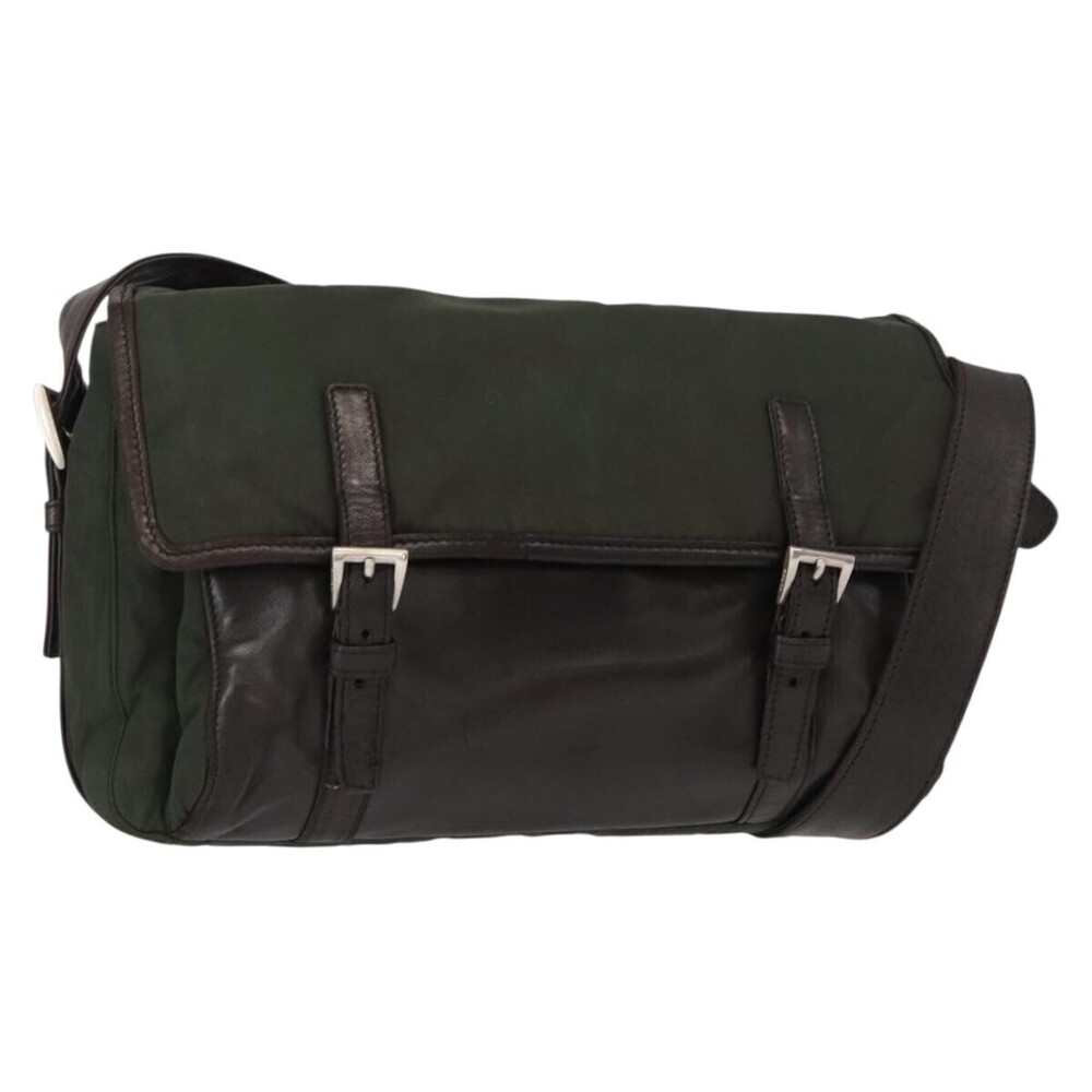 Prada Double Buckle Flap Messenger Tessuto Large